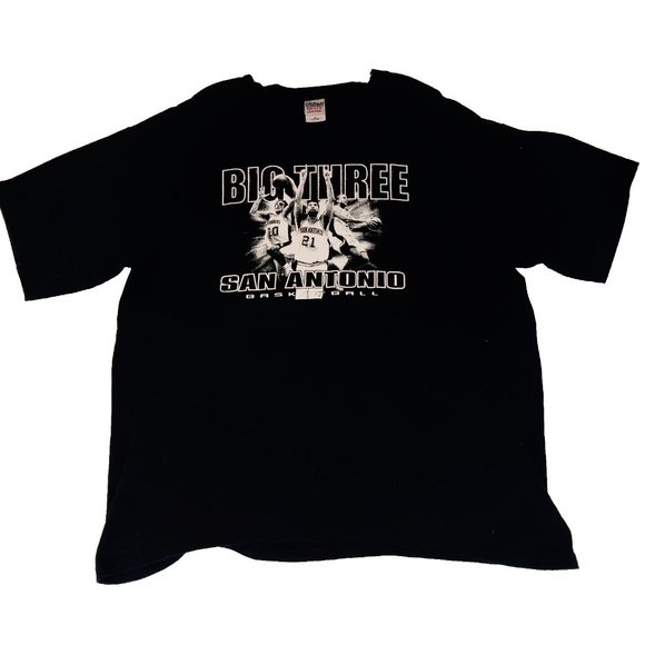 San Antonio Spurs Big Three Basketball Shirt Mens XL Black Graphic Design Gilden - Picture 4 of 6